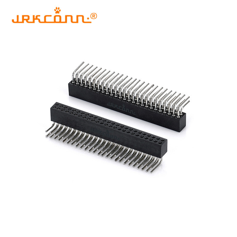 Female 1.27 Mm Header Right Angle Pins Header Connector Gold Plating ...