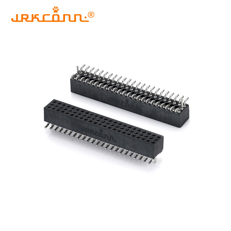 Rippled Rows Tripple Row 1.27 Mm Female Header SMT PCB Right Angle Pcb Header Black ...