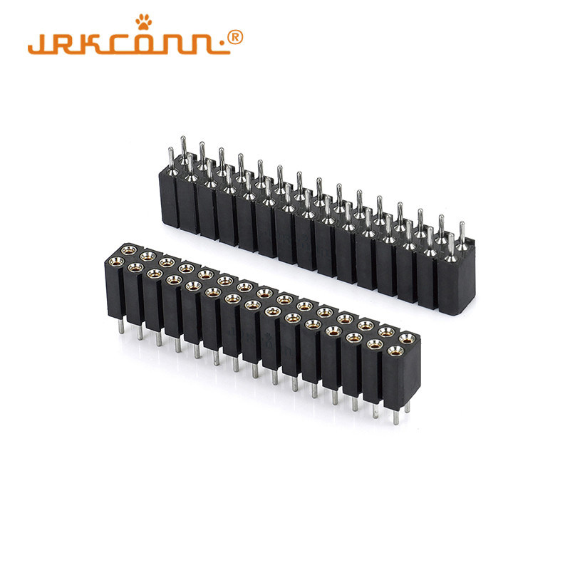 Dual Row Header H=7.0mm Machined Female Header Connector Vertical Dip Type