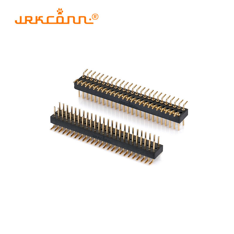 Black Machined Pin Header Connectors SMT Type 1.27 Mm Pitch Right Angle ...