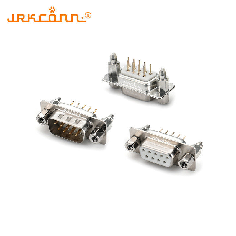 9 Pin D Type Connector Machined Pin Solder Type Female Male PBT D-SUB ...