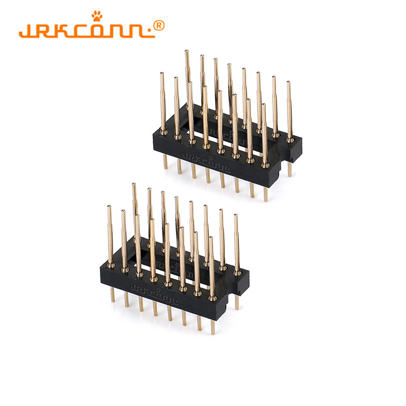 DIP IC Sockets 7.62mm Row Space Round 2x8 Pin Header 2.54mm Gold Plated