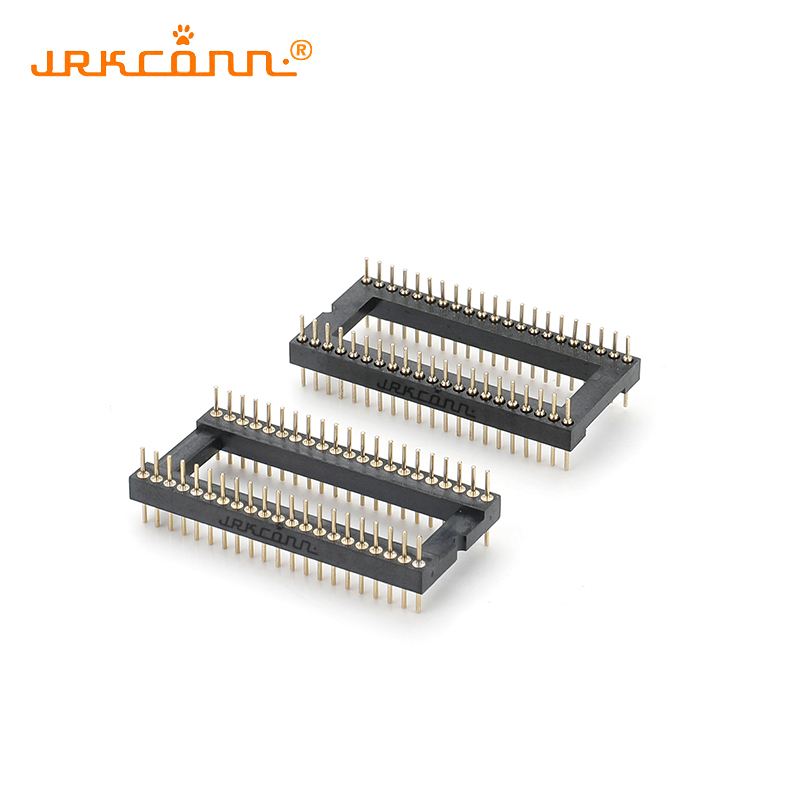 Cdio Pin Header 1.778mm IC Base Pin Headers Gold Flash L10.0mm Black PBT Without Center Bar